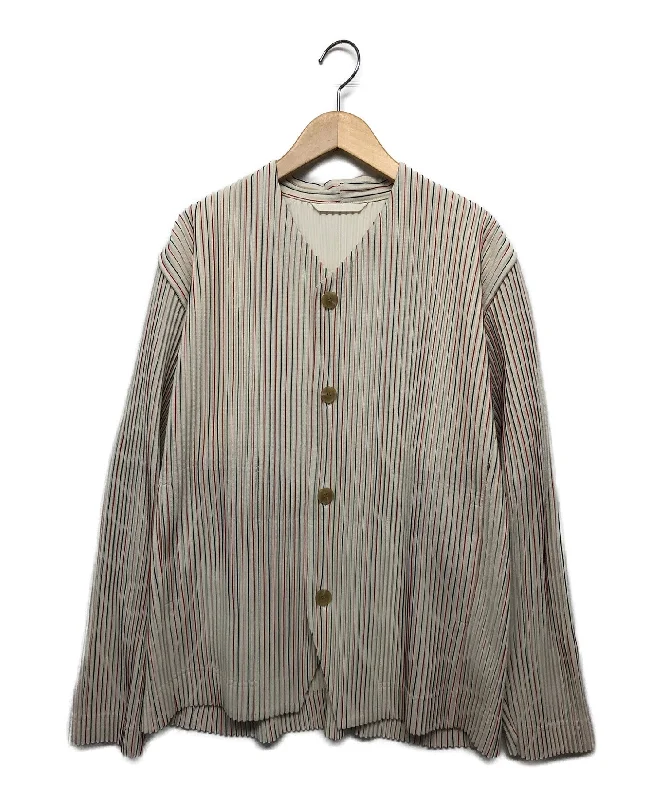 [Pre-owned] HOMME PLISSE ISSEY MIYAKE collarless pleated jacket HP01JD203